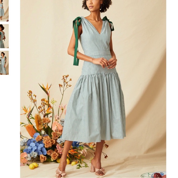 Charlotte Brody “Sofia” Dress in Verde Stripe Size Small - Picture 1 of 5
